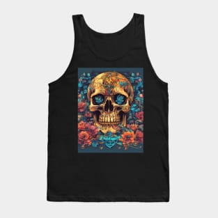 Top Flowers Skull Samurai Tank Top